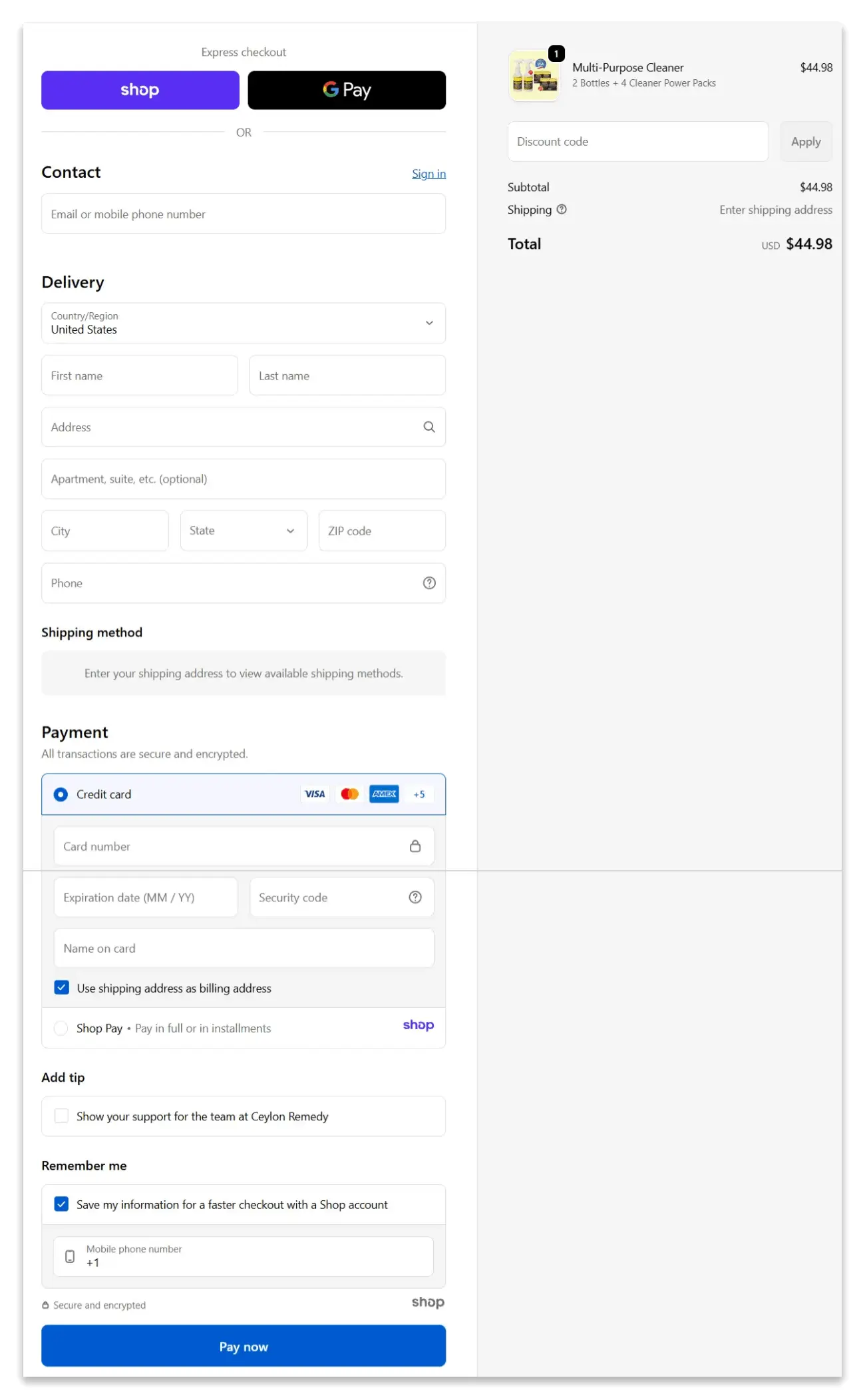 Alien Power Stain Remover Secure Checkout Page